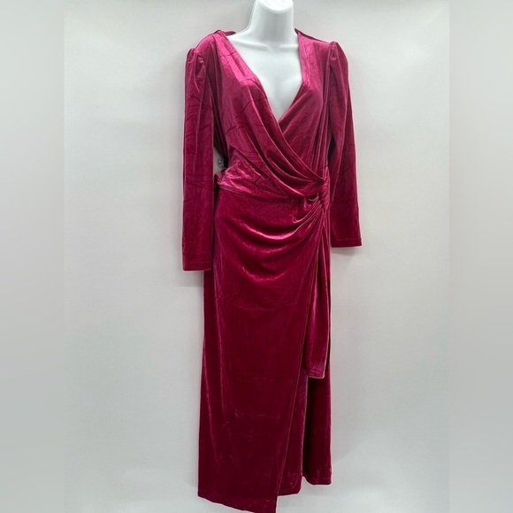 Pink Long Sleeve Velour Party Dress – Size M (NWOT) - Picture 3 of 9